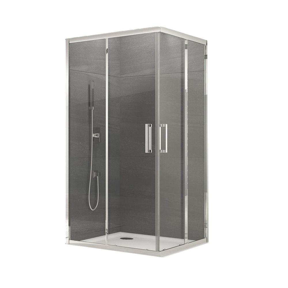 Cabina dus sticla securizata cu cadita de dus inclusa, 80x80 cm, Sanswiss, Ocelia