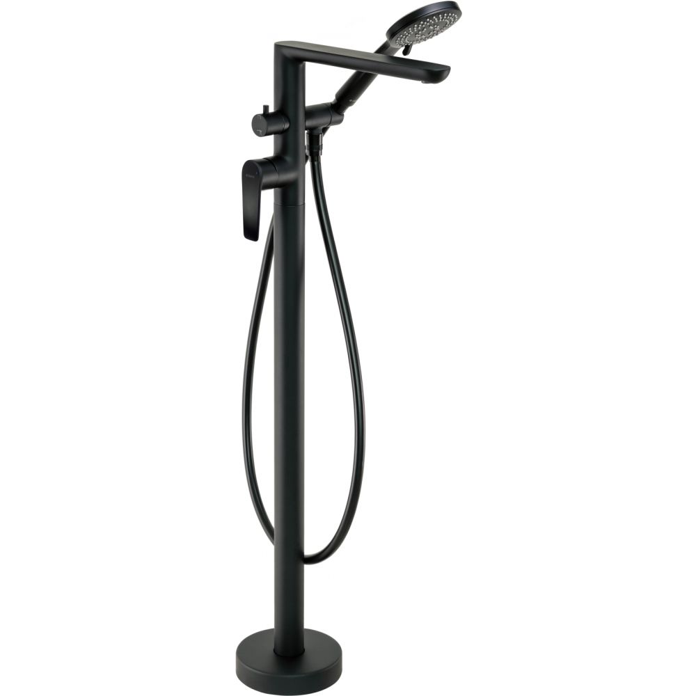 Baterie cada freestanding neagra, monocomanda Deante Jasmin