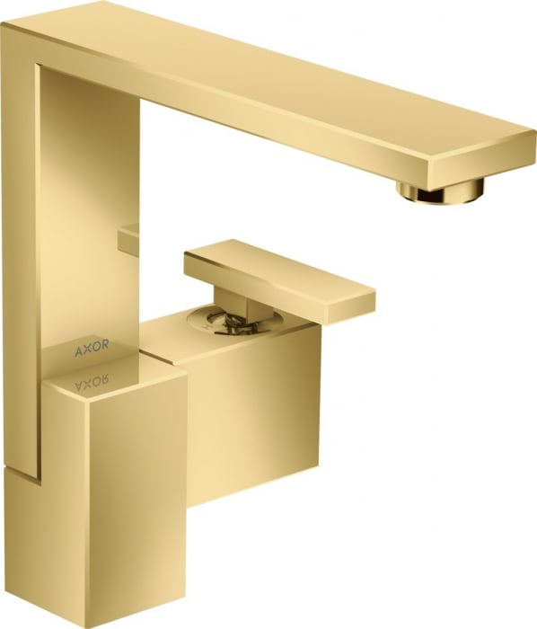 Baterie lavoar baie auriu lucios cu ventil click-clack, Hansgrohe Axor Edge 190