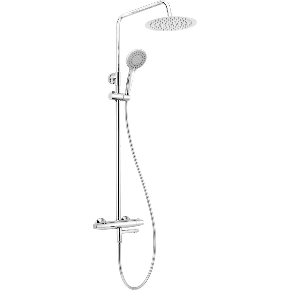 Coloana de dus crom cu baterie termostat, Jasmin, Deante