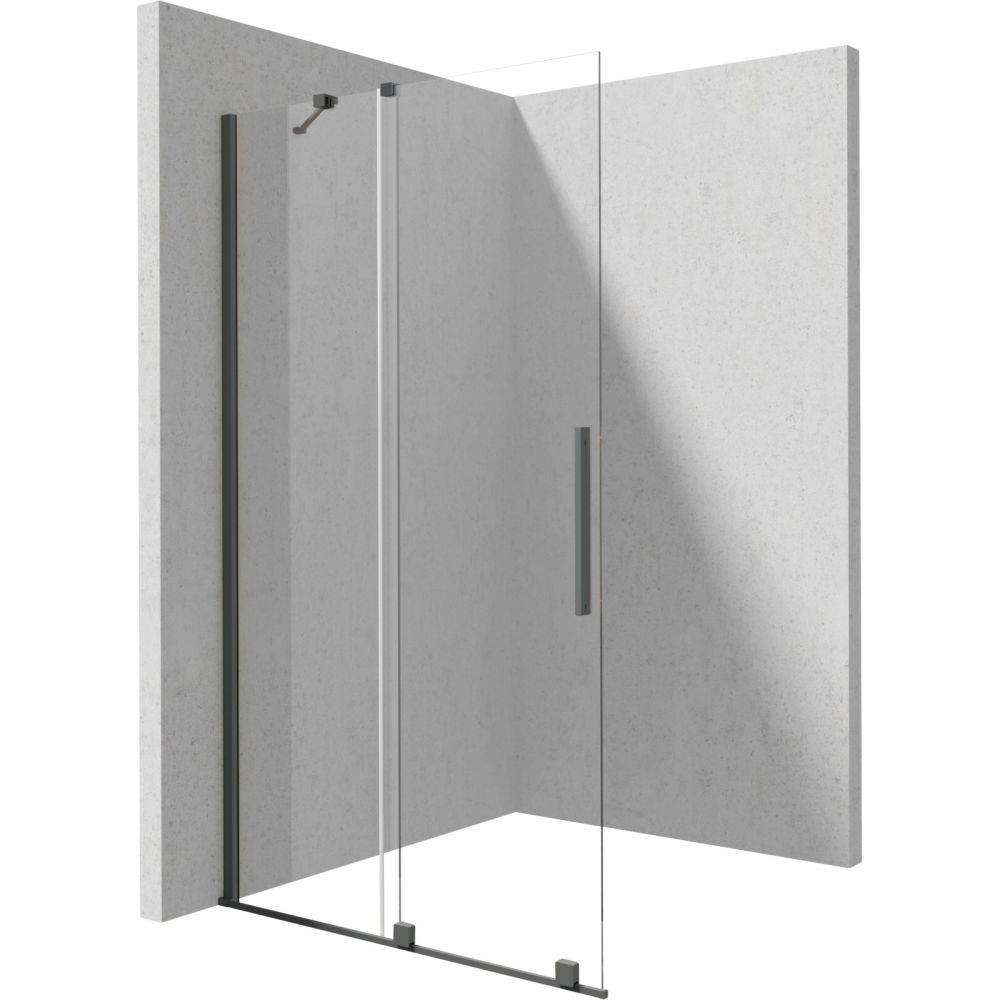 Paravan dus sticla securizata walk-in cu usa glisanta, 100x195 cm, titan, Deante Prizma