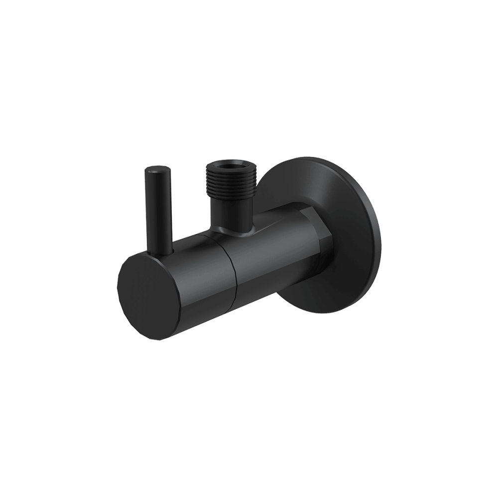 Robinet coltar rotund negru mat cu filtru 1 2 A 3 8 Alcadrain ARV001-BLACK