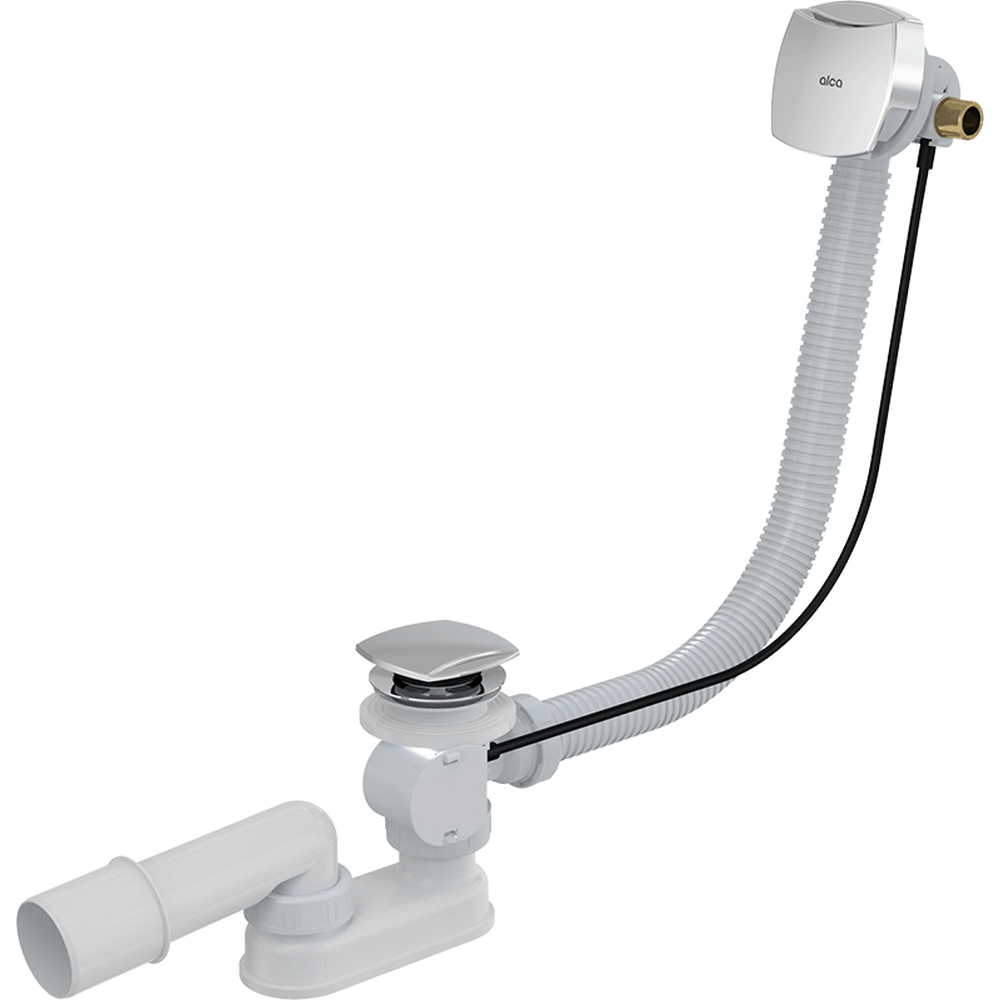 Sifon cada baie cu ventil si capac de control plastic, alimentare prin preaplin Alcadrain A565CRM3
